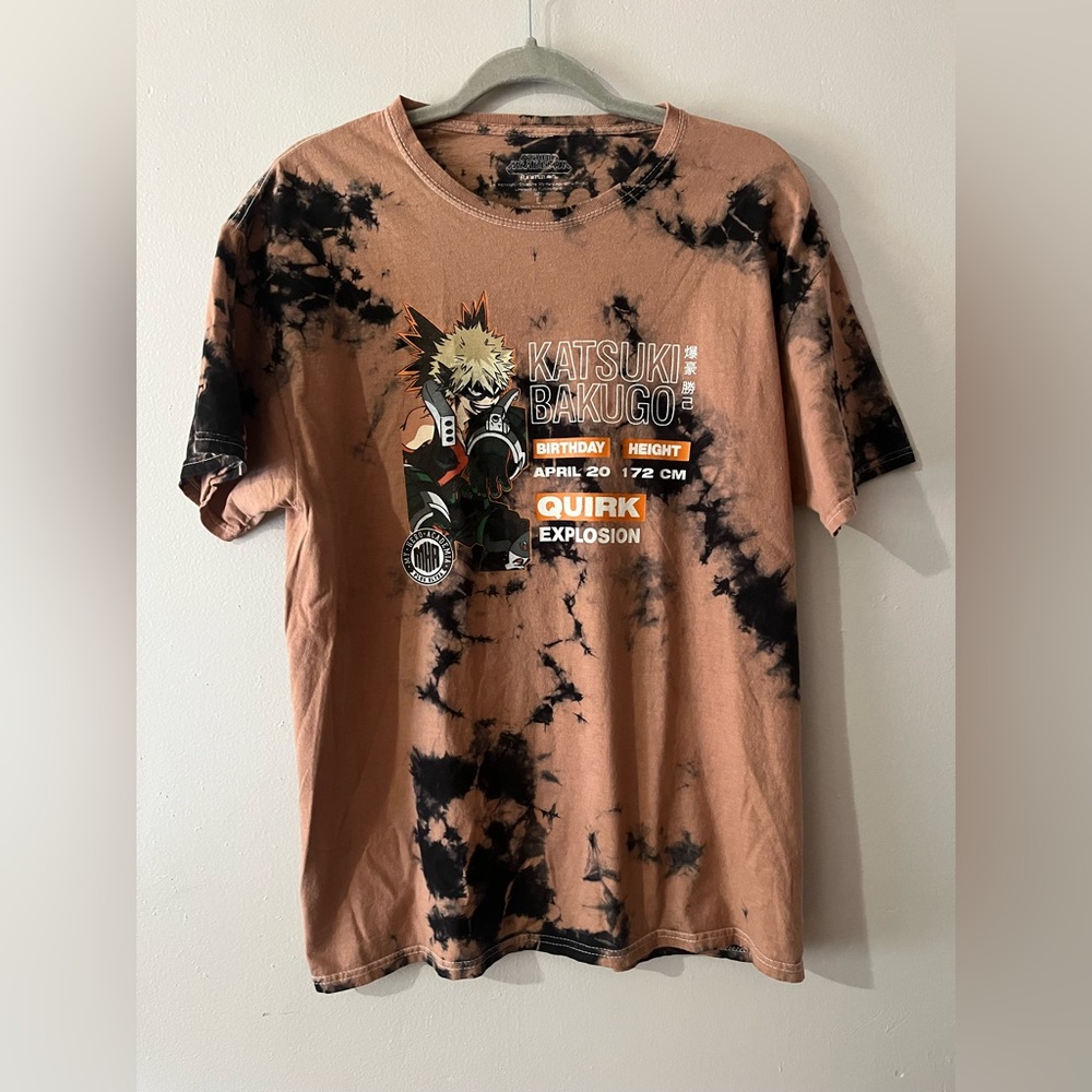 My Hero Academia Katsuki Bakugo Anime Bleach Tye Dye Graphic Tee Size Large